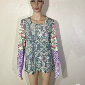 Berfore and Again Multicolor Baby Waffle Thermal Knit Long Sleeve Shirt Top M